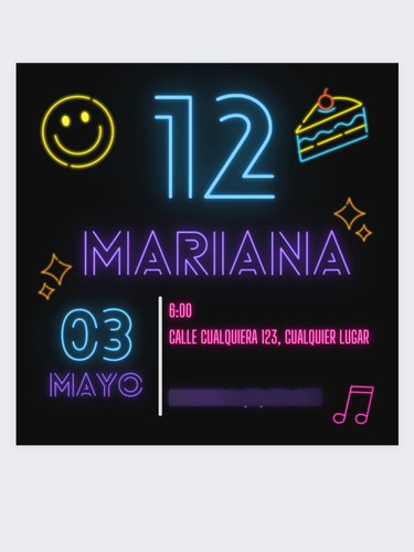 Invitación Se Cumpleaños Diseño Noche - Formato Digital