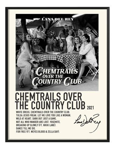 Poster Lana Del Rey Album Tracklist Chemtrails Country 45x30