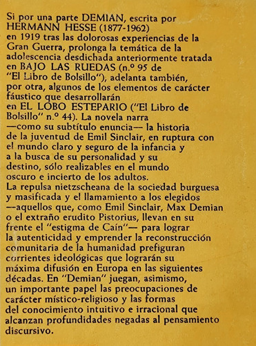Demian - Herman Hesse - Alianza Editorial (Usado)