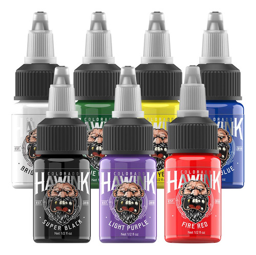 Hawink Juego De Tinta De Tatuaje De 1/2 Oz (0.5 fl Oz), Kit