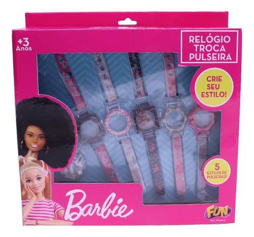 Relogio Barbie Troca Pulseiras 5 Sortimentos Fun