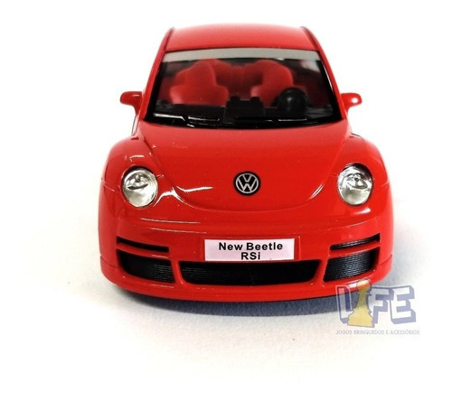 Miniatura Volkswagen New Beetle Rsi Escala 1:32 Kinsmart Cor Vermelho