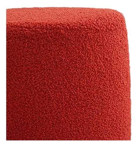 Taburete Redondo Con Reposapiés, Asiento Acolchado, Rojo