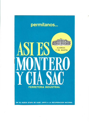 Catálogo - Ferretería Industrial Montero - 1974 - Como Nuevo