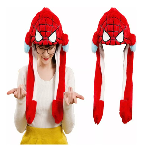 Gorro De Conejito Spiderman Luminoso Led Orejas Móviles 