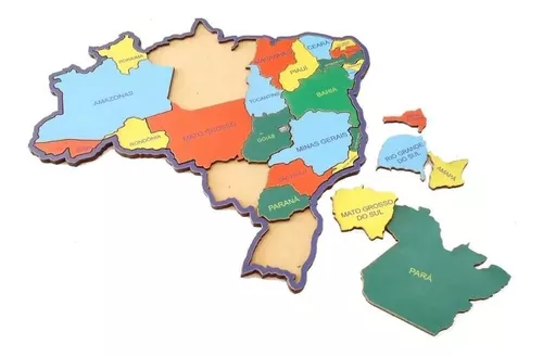 Jogo Tabuleiro Quebra Cabeça Mapa Do Brasil 3d Frete Gratis