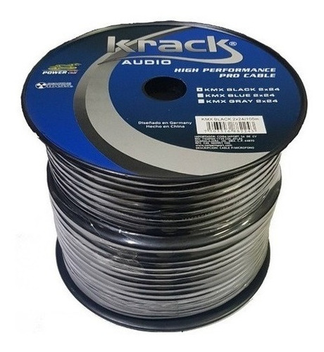 Rollo De Cable Krack Balanceado Para Micrófono 30 Mts 2x24