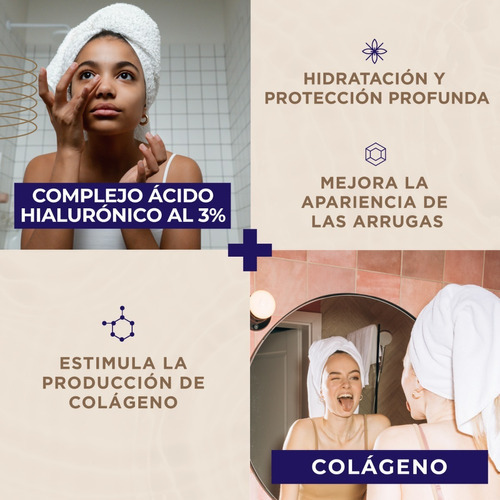 Crema Hidratante Facial 60ml. 3% Acido Hialuronico Colageno Tipo De Piel Todo Tipo De Piel