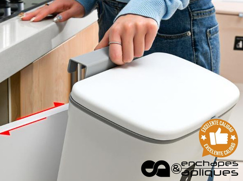 Imagen 6 de 10 de Basurera Caneca Cocina Portátil Blanca 9lt ( Iva Incluido)