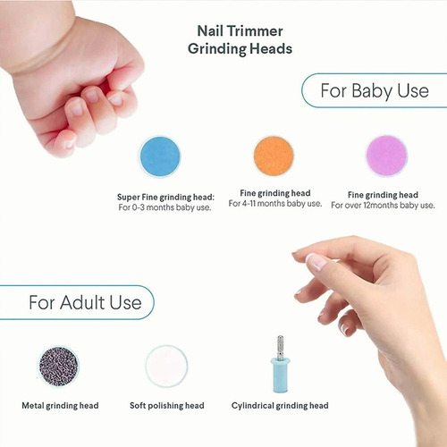 Lima De Uñas Corta Eléctrica Portátil Para Bebés Con Luz Led Color Rosa