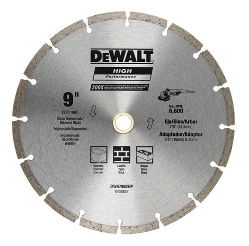 Disco Dewalt Diamantado Segmentado Dw47902hp 9