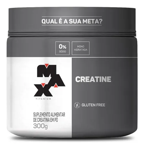 Creatina Max Titanium Monohidratada em Pó Pote 300g Creatina Po Sem Sabor