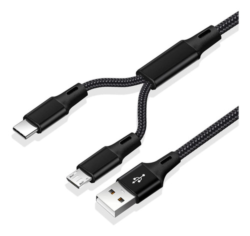 Cable Dato Usb Uno Para Do Micro Tipo C Telefono Celular