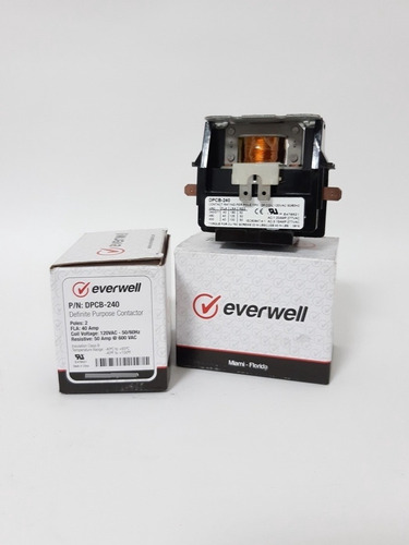 Contactor 2 Polos 40 Amp. 110v. Everwell