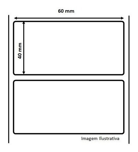Rolo Etiqueta Adesiva Térmica 60x40 Serrilhada