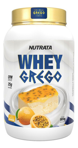 Suplemento em pó Nutrata  Grego Whey Grego whey proteins Whey Grego sabor  mousse de maracujá em pote de 900mL