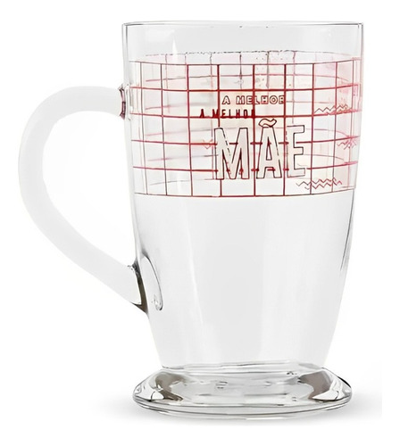 Caneca De Vidro Com Base - Família Top Mãe - Uatt Cor Transparente A Melhor Mãe