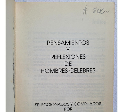 Pensamientos Y Reflexiones De Hombres Celebres (Usado)