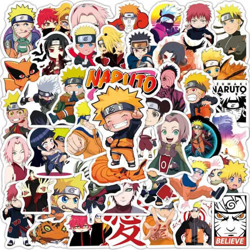 10/50 pces naruto adesivo japonês anime naruto uzumaki pequeno