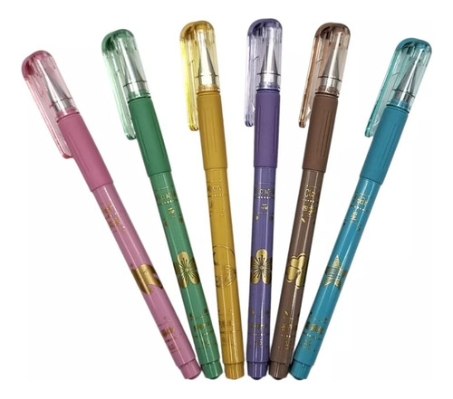 Lapices Gel Vintage Punta 0,5mm - Set 6 Colores