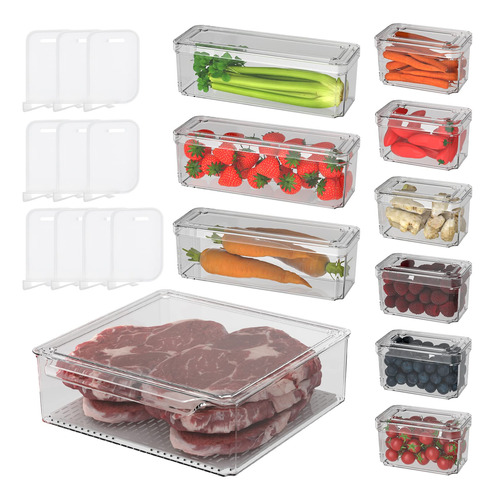 Cubos Organizadores Apilables Para Refrigerador Set De 10 En