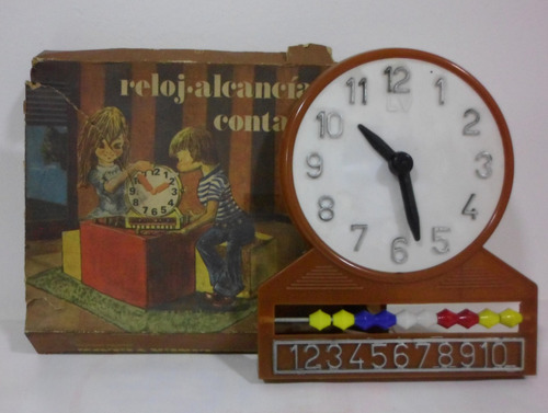 Juguete Vintage Reloj Alcancia Contador En Caja Buen Estado