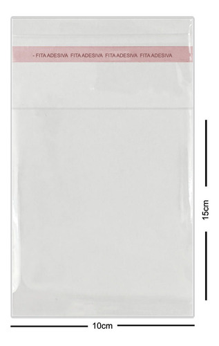 Imagem 2 de 4 de Saco Adesivado Transparente 10x15 Pacote Com 100 Unidades