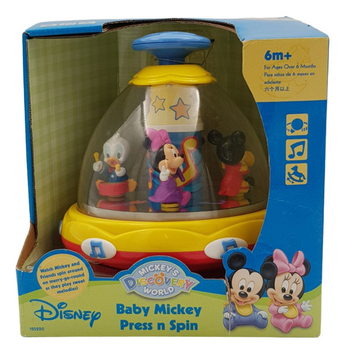 Disney Baby Mickey Mouse Press N Spin Cerrado Empaque Dañado