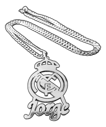 Dije Collar Real Madrid Nombre Personaliz + Cadena Caballero