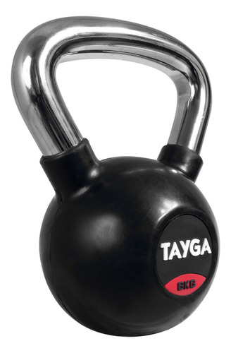 Pesa Rusa Cromada 8 Kg/17.6 Lb Kettlebell Crossfit Tayga Negro