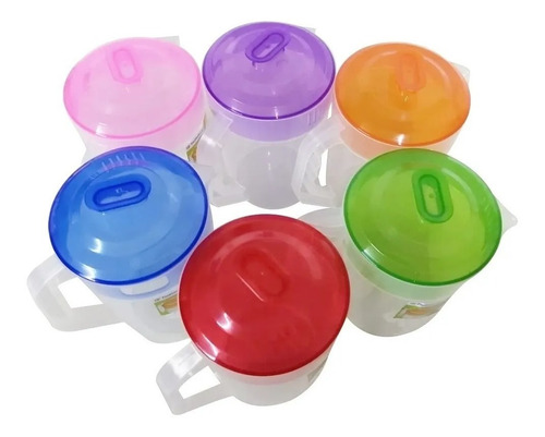 Jarra 4 Lts De Plastico Con Tapa Colores 30 Piezas