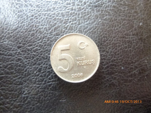 Moneda Turquia 5 Kurus 2006 (x574