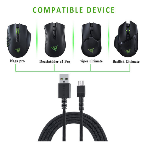 Nuevo Cable De Carga Usb For Ratones Basilisk Y Nagavanna