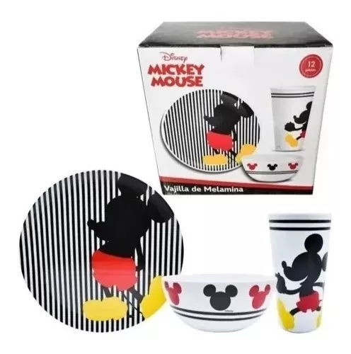 Vajilla De Melamina Disney Mickey Mouse 12pzs Nueva/original