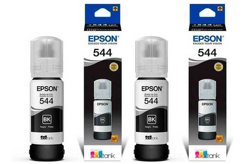 Paquete De 2 Botellas De Tinta Negra Epson T544 Original