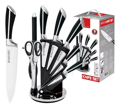 Juego Set De Cuchillos Para Cocina 9 Piezas Profesional Acero Inoxidable  Chef