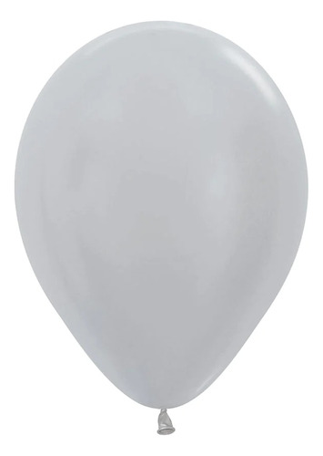 Globos Sempertex R9 X50 Color Plata Satín Redondo