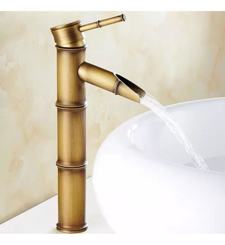 Grifo De Bambú Vintage Para Lavabo De Baño
