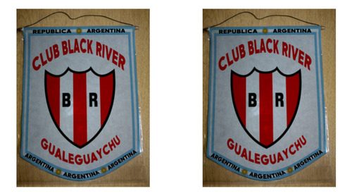 Banderin Grande 40cm Club Black River Gualeguaychu