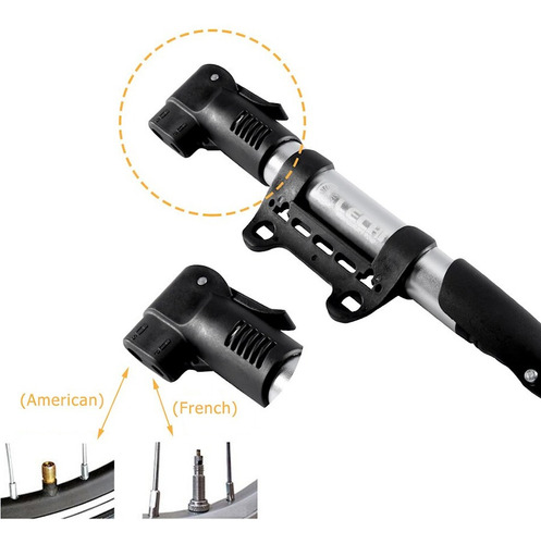 Inflador De Bicicleta Moto Doble Valvula Pase Fino Y Grueso®