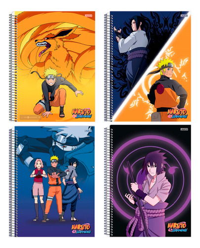 Caderno Unv Espiral Capa Dura Naruto Shippuden 80f 1mat