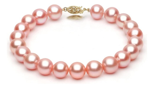 Pulsera Única De Perlas Cultivadas De Agua Dulce Rosadas De 