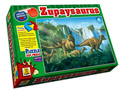 Rompecabezas Puzzle Reversible Zupaysaurus 204 Piezas 3d