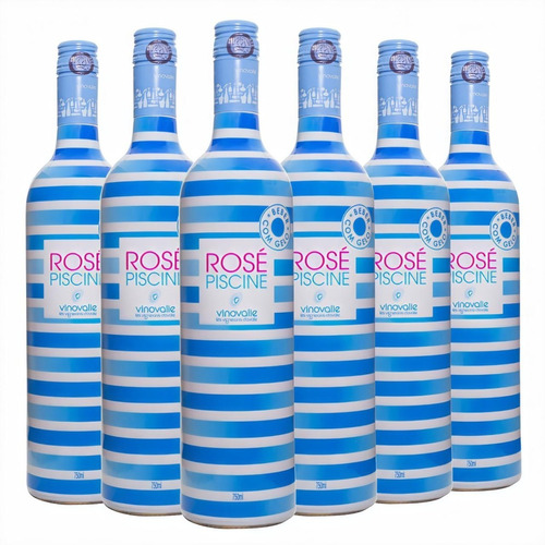 Vinho Piscine Rosé 750 Ml Kit Com 06 Unidades