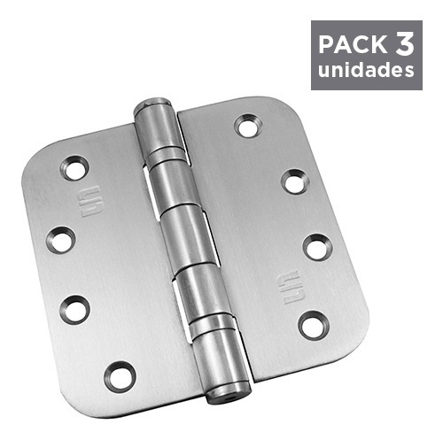 3 Bisagras Acero Inox Scanavini 40x40 C/rodamientos Y R5/8 