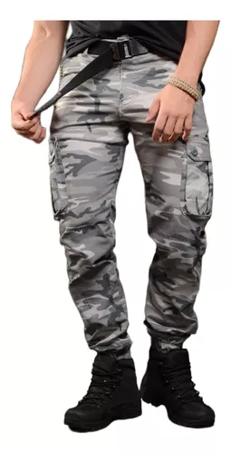 AKARMY - Pantalones cargo casuales para hombre, pantalones militares de  camuflaje, de combate, pantalones de trabajo con 8 bolsillos (sin cinturón)
