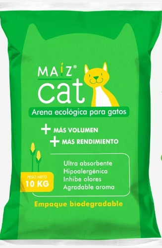 Maíz Cat 10kg Plus - Arena Ecológica De Maíz 