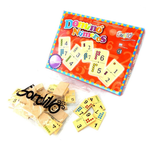 Imagen 4 de 6 de Domino Numeros Infantil De Madera Gordillo Planeta Juguete