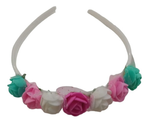 Vincha Nena Flores Color Infantil Accesorios Pelo Pack X 12