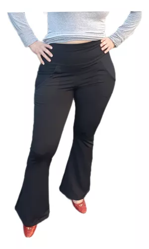 Calça Legging Flare Bailarina Com Bolsos Frontais Flanelada